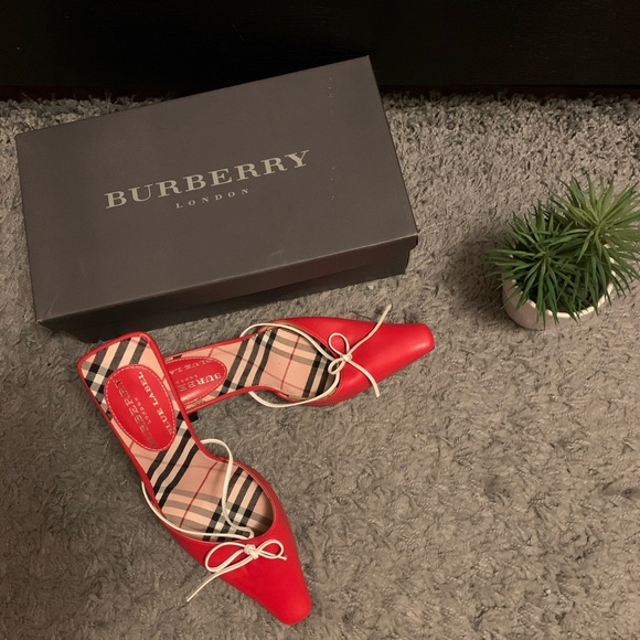 Burberry Shoes - Burberry London Blue Label Kitten Heels Mules